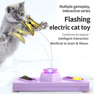 Juguete Eléctrico para Gatos, Mariposa Intermitente de Plástico Morado, Juguete Interactivo para Mascotas para Combatir el Aburrimiento - Product Image 2