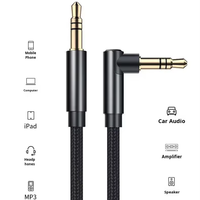 Câble audio auxiliaire 3,5 mm mâle-mâle, conducteur en cuivre nu, emballé, connexion voiture, ordinateur, téléphone portable, convertisseur, câble droit