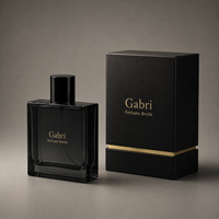Flacon de parfum noir personnalisé OEM avec étiquette privée 50 ml avec boîte, flacon de parfum 100 ml, flacon de parfum de luxe avec emballage en boîte