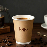 Gobelet en papier pour café latte jetable avec logo personnalisé, pour boissons chaudes, double paroi isolante, gobelet en papier pour thé épaissi, biodégradable