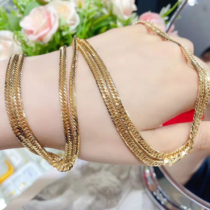 AU750 <span class=keywords><strong>Hip</strong></span> Hop Küba Zinciri Erkekler İçin Altıgen Şekilli Hediye ile İş Tarzı Masif Altın Kolye - Product Image 4