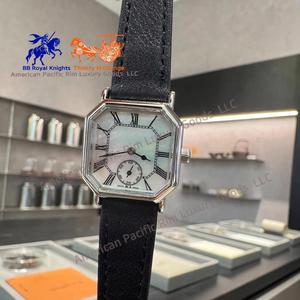 Classic Octagonal Dial Quartz Wrist <b>Watch</b> with Leather Strap Vintage Style Casual Dress <b>Watch</b> for Men Women Longinesing - Product Image 4