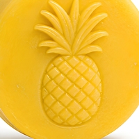 Savon artisanal à l'ananas, jaune, solide, pour le visage et le corps, étiquette privée personnalisée