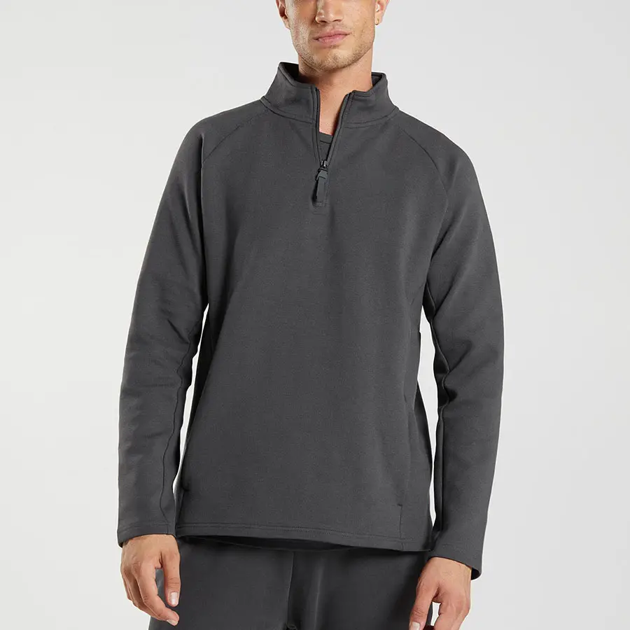 French Terry Hoodie Manufacturers Custom Wholesale Quarter Pullover 1/4 Zip Pullover