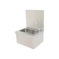 Évier chirurgical en acier inoxydable, lavabo médical mural avec panneau arrière anti-éclaboussures, conception robuste en acier 304, grande capacité, résistant à la corrosion