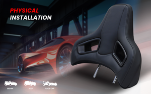 Sedile <span class=keywords><strong>da</strong></span> Corsa JBR OEM in Pelle PVC Nera di Lusso con Poggiatesta Comfort e Schiuma Koud per Sedili Auto Universali - Product Image 3