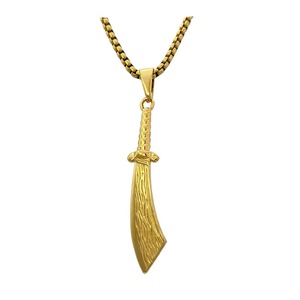 Yunnique – collier avec pendentif épée, en acier inoxydable doré, design géométrique, accessoire de bijoux à la mode - Product Image 1