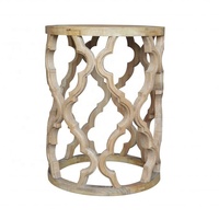 Table d'appoint antique en bois massif de style campagnard français Hoolnn HL232, fabriquée à la main, en olivier recyclé, pour salon, hôtel, maison