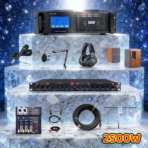 Ensemble <span class=keywords><strong>complet</strong></span> d'émetteur FM HP-2.5KW (2500W) avec antenne et câble, écouteurs et processeur audio - Rentable, économie d'énergie - Product Image 1