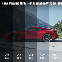 Film teinté pour vitres en céramique nano avancée, protection UV à 99 %, installation facile, auto-adhésif pour vitres de voiture avant et arrière