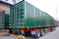 Semi-remorque fourgon sec 3 essieux en acier ondulé, remorque porte-conteneurs fermée robuste pour le transport de marchandises générales