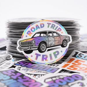 Autocollant personnalisé de haute qualité brillant découpé à la forme avec logo, étiquette d'emballage en vinyle imperméable, impression HD, adhésif inclus - Product Image 5