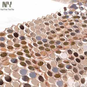 Nanyee Textile 1.8cm Rond Big Dot <span class=keywords><strong>Disco</strong></span> Lumière Café Brun Sequin Brodé Tulle Tissu - Product Image 4