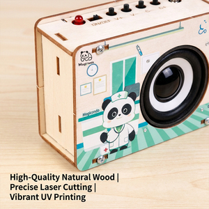 Equipo Educativo STEAM <span class=keywords><strong>de</strong></span> Ciencia y Electrónica para la Escuela, Radio con Cinta <span class=keywords><strong>de</strong></span> Voz <span class=keywords><strong>de</strong></span> <span class=keywords><strong>Madera</strong></span> Ecológica 5 en 1, Venta al Por Mayor - Product Image 4