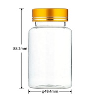 Flacon capsule en plastique PET transparent de haute qualité, 100 ml, vide, avec bouchon à vis, pour l'emballage de produits pharmaceutiques et de santé.