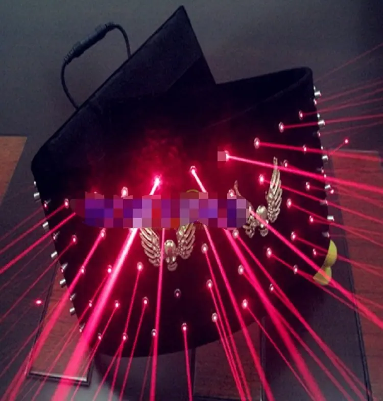 Kırmızı renkli Lazer ışığı kemer LED costumesprops bar parti dj disko dans giyim/balo salonu şarkıcı disko lazer adam yelek takım elbise
