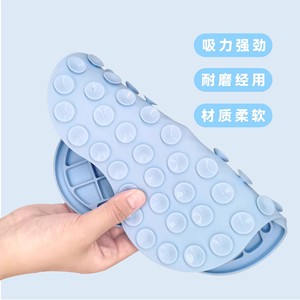 แผ่นรองอาหารสัตว์เลี้ยงซิลิโคนรูปวงรีกันลื่นสำหรับสุนัขและแมว ช่วยให้เลียและกินอาหารได้อย่างช้าลง พร้อมช่องแบ่งอาหาร - Product Image 2