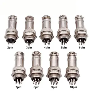 5/10Set GX12 GX16 GX20 2 3 4 5 6 7 8 9 10 12 14 15 Pin Male Female Lc Cable Aviator Aviation Circular Connector Plug Socket