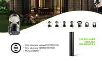 Lampe LED d'extérieur en aluminium de style moderne avec détecteur de mouvement IP65, température de couleur multiple, AC pour éclairage de clôture/de terrasse