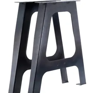 Металлические стальные железные нержавеющие Черные Металлические Столешницы с изображениями черных стульев на заказ скамейка квадратные колонные ножки А-образной формы