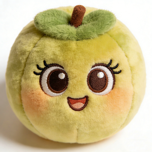 Peluche guava sphérique personnalisée, couleur jaune-vert pâle, avec coutures segmentées discrètes, jouet en peluche guava. - Product Image 3