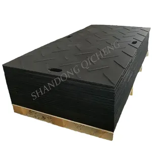 移动式地面保护起重机垫Uhmwpe临时垫黑色塑料路板防滑Uhmw制造商