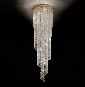 escalier lustre en cristal spirale brillant longue lumière pour escalier escalier éclairage lampe design - Product Image 1