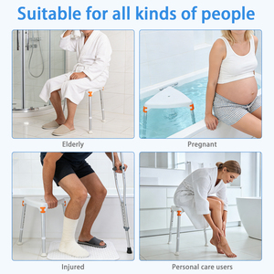 Triangular <strong>Shower</strong> <strong>Chair</strong> 7-Level Adjustable Height Non-Slip Bath Stool <strong>for</strong> <strong>Elderly</strong> Disabled Corner Bathroom Safety Seat - Product Image 4