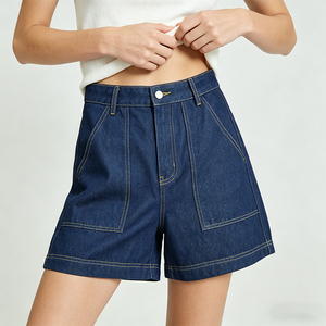 Shorts de Mezclilla para Mujer Huanqiu, Cintura Alta, a la Moda, Shorts de Mezclilla Casuales de Verano para Mujer, Corte Ajustado - Product Image 1