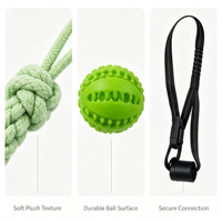 Ensemble de jouets de traction pour chien, mignons, en corde de coton et caoutchouc, jouets à mâcher interactifs, conception avec ancre de porte, pour chiens de taille moyenne, intérieur/extérieur, jeu de la corde