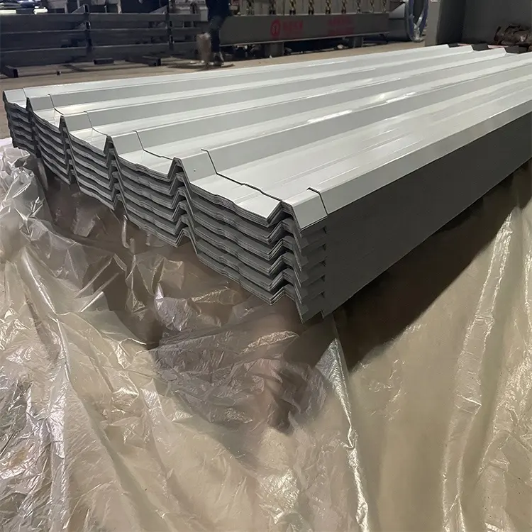 hot sale ppgi prepainted color coated corrugated galvanized trapezoid roof sheet price metal steel panels per ton