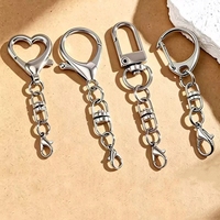 Mousqueton en forme de cœur pour porte-clés, crochet pivotant à ressort, accessoires de fabrication de bijoux DIY, connecteur de pendentif, mousqueton à déclenchement