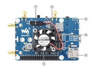 Waveshare EM060K-GL LTE Cat-6 HAT-SKU-24387, Raspberry Pi LTE Cat 6 Communication HAT, LTE-A Global Multi-band