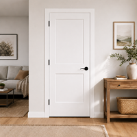 Porte intérieure sécurisée 8 pieds, panneaux blancs, porte moulée HDF, 2 panneaux, style Shaker
