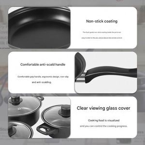 13-Piece Healthy Durable Iron Cookware Set Non-Stick Deep Frying <b>Pan</b> Lid Milk Pot Maifan <b>Stone</b> Cooking Pot for All Hob Use Home - Product Image 4