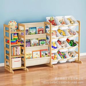 Estante de almacenamiento de juguetes de madera de varias capas, 4 niveles, gran capacidad, organizador de pie para habitación infantil, para juguetes, libros y artículos diversos - Product Image 2