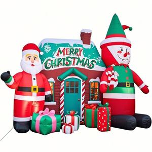 3D วันส่งท้ายปีเก่าทำจากพีวีซีรถพองได้ซานตาคลอสกับตุ๊กตาหิมะ5เมตรตกแต่งสนามคริสต์มาสสำหรับงานอีเว้นท์ - Product Image 2