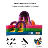 Toboggan gonflable géant commercial en PVC, thème arc-en-ciel coloré, pour enfants, aire de jeux extérieure, location pour événements et fêtes