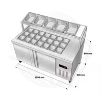 Réfrigérateur commercial professionnel en acier inoxydable pour salades et pizzas, avec refroidissement direct et par air, pour usage en restaurant