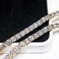 Collier Chaîne Tennis Hip Hop Iced Out en Argent Sterling 925 avec Moissanite Couleur D VVS, Style Rappeur, Bijoux de Luxe