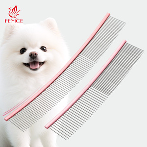 Pettini professionali per <span class=keywords><strong>la</strong></span> toelettatura ricurvi per animali domestici con denti radi con denti radi e denti densi aprono il nodo - Product Image 1