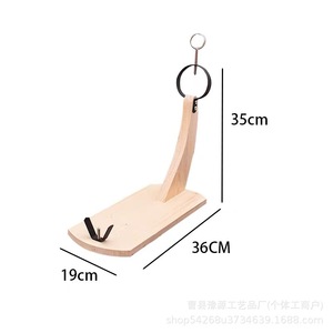 Support à jambon ibérique espagnol en bois massif, design incurvé, durable, type sur pied, pour le stockage de jambon de Jinhua - Product Image 4