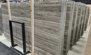 Losas de mármol travertino de plata italiana Piedra natural de alta calidad para revestimiento de suelos y paredes <span class=keywords><strong>Roca</strong></span> efusiva travertino negro - Product Image 5