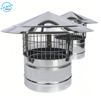 Capot de cheminée en acier inoxydable 304, résistant à la pluie, avec grille anti-oiseaux pour tuyau de ventilation