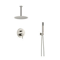 Nouvelle conception Ensemble de douche mural en laiton de 8 pouces pour salle de bain, multifonctionnel, durable, avec pommeau de douche rond encastré et mitigeur de douche