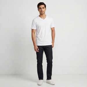T-shirt pour homme en coton 100% à manches courtes, col rond, design graphique personnalisé avec logo, mode estivale - Product Image 1
