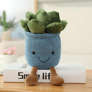 Plante succulente en pot en peluche douce, motif dessin animé mignon, en forme de cactus, jouet, poupée, coussin, avec motif de bouquets de fleurs imprimés, pour usage domestique et hôtelier, vente en gros - Product Image 3