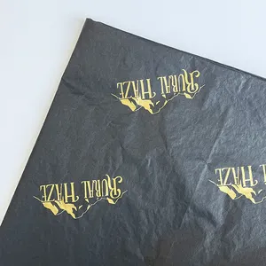 17g 18g Eco Friendly Tissue Paper Custom Logo Black Tissue Paper Custom Logo Gold