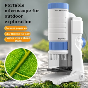 Microscopio portátil de mano para niños, estudiantes de ciencias para experimentos de observación biológica óptica 200x - Product Image 4