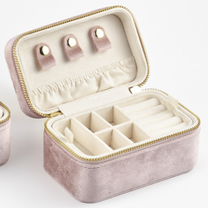 Boîte à bijoux en velours de haute qualité avec plateau amovible, organisateur de voyage multicouche pour bracelets et colliers, impression personnalisée - Product Image 1